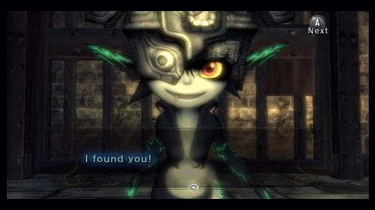 Midna, with a toothy smile, proclaims, "I found you!"